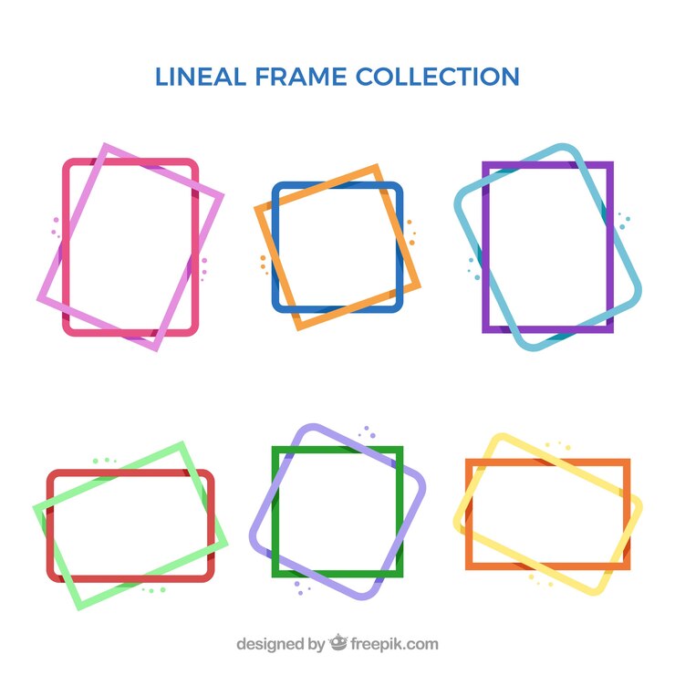 Vector Gratis koleksi bingkai dengan gaya linier