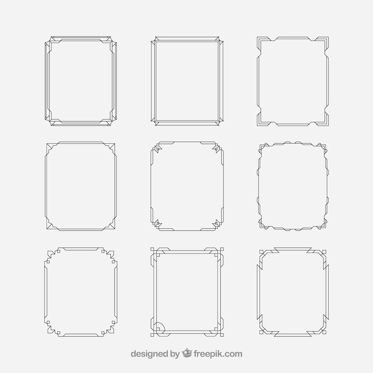 Vector Gratis koleksi bingkai dengan gaya linier