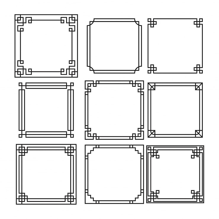 Vector Gratis koleksi bingkai ornamen dekoratif
