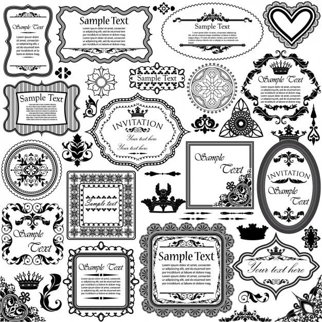 Vector Gratis koleksi bingkai vintage
