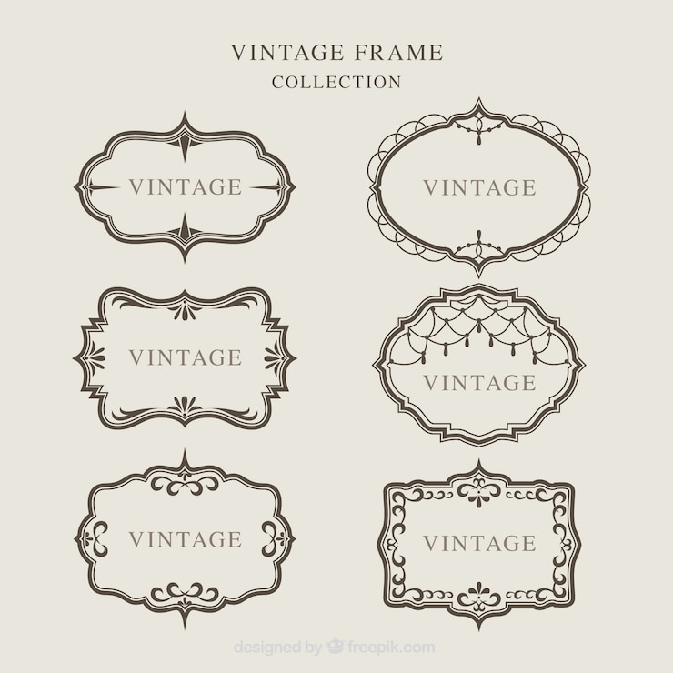 Vector Gratis koleksi bingkai vintage