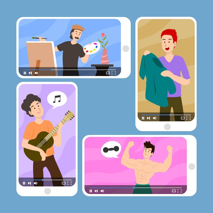 Vector Gratis koleksi blogger gaya datar