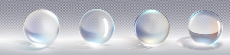 Vector Gratis koleksi bola kaca 3d pada latar belakang transparan