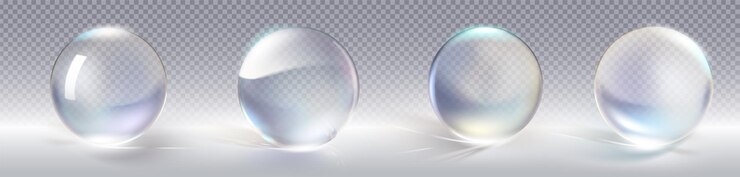 Vector Gratis koleksi bola kaca 3d pada latar belakang transparan