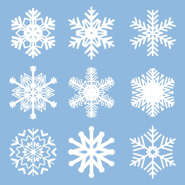 Vector Gratis koleksi desain kepingan salju natal
