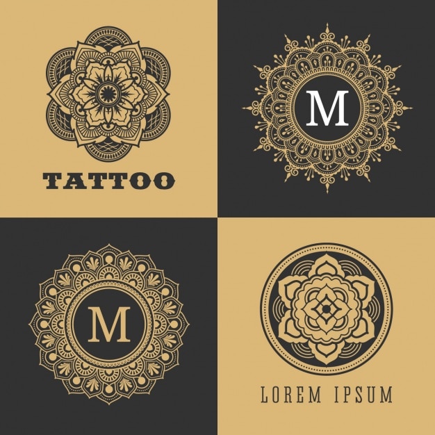 Vector Gratis koleksi desain mandala