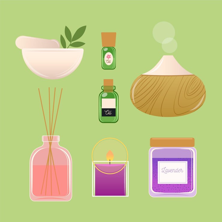 Vector Gratis koleksi elemen aromaterapi yang digambar tangan