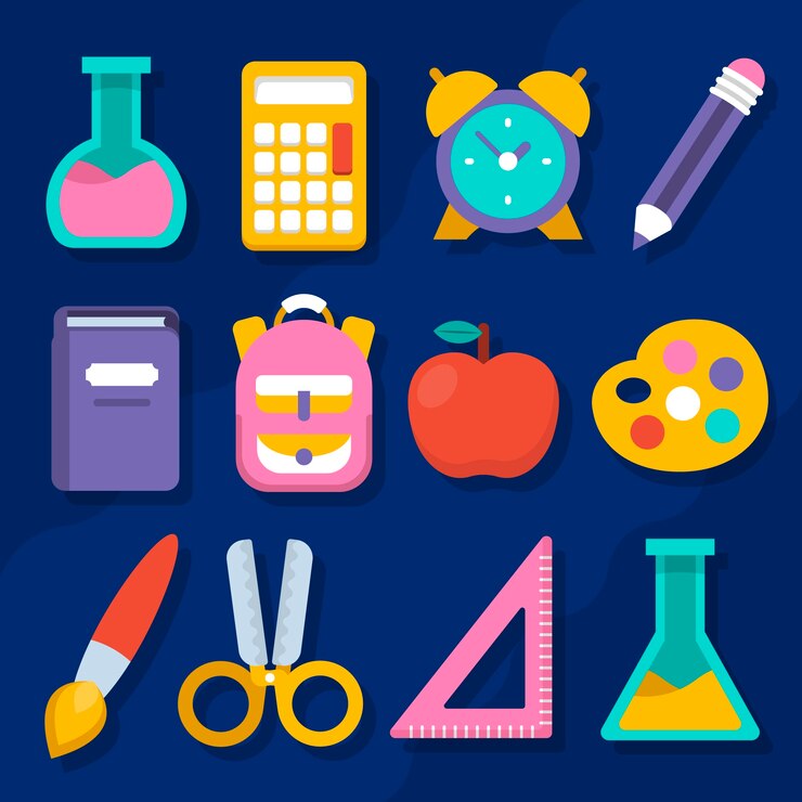 Vector Gratis koleksi elemen datar kembali ke sekolah