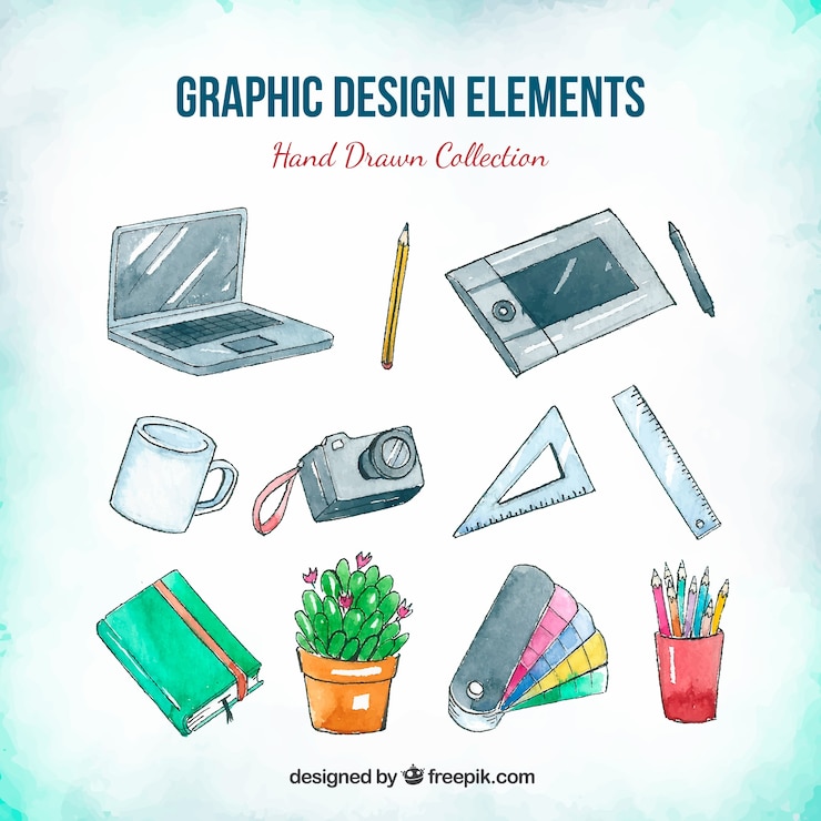 Vector Gratis koleksi elemen desain grafis dalam gaya digambar tangan