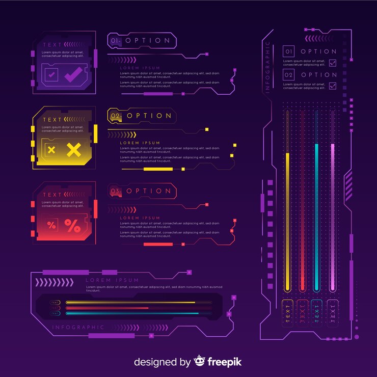 Vector Gratis koleksi elemen infografis futuristik modern