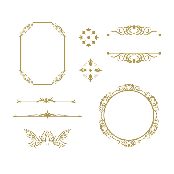 Koleksi elemen ornamen emas