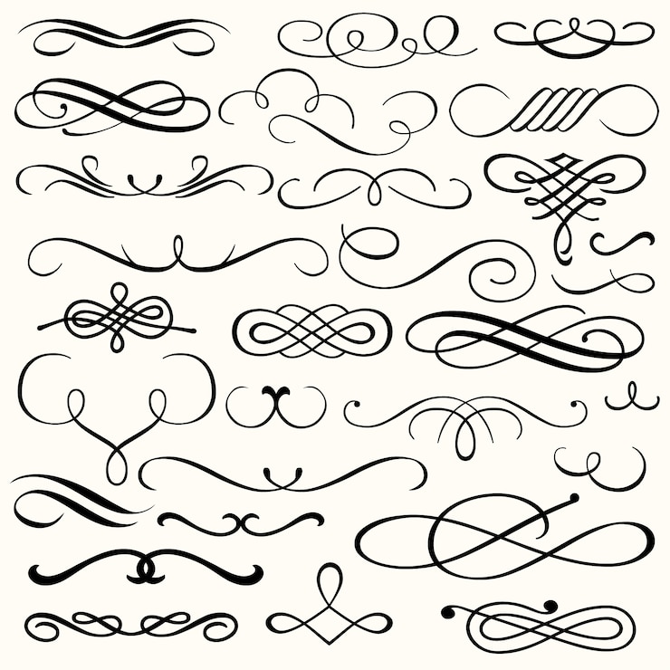 Vector Gratis koleksi elemen ornamental