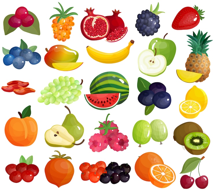 Vector Gratis koleksi ikon berwarna-warni buah beri