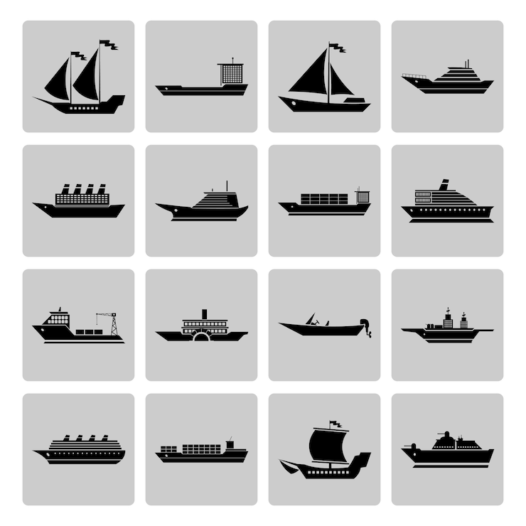 Vector Gratis koleksi ikon kapal