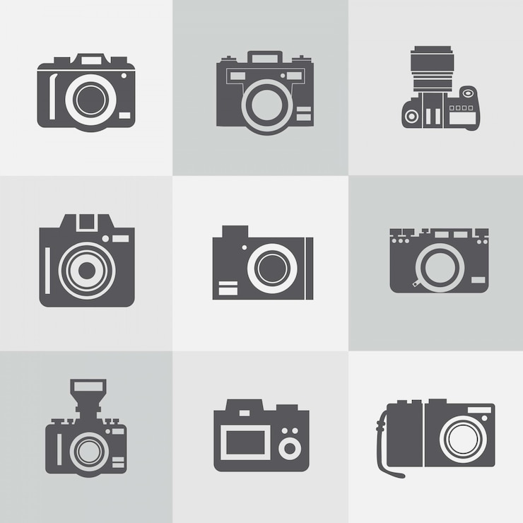 Vector Gratis koleksi kamera vintage