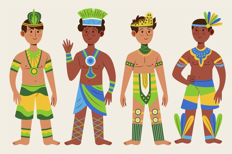 Vector Gratis koleksi karakter karnaval brazilian datar