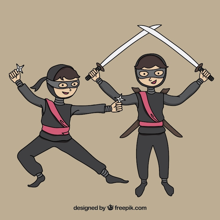 Vector Gratis koleksi karakter ninja