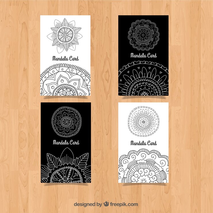 Vector Gratis koleksi kartu mandala