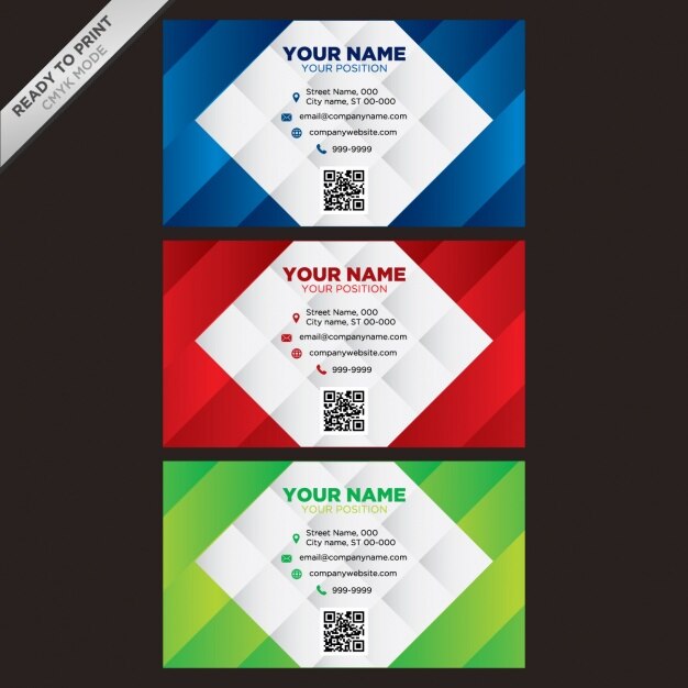 Vector Gratis koleksi kartu nama berwarna