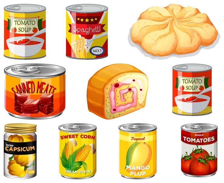 Vector Gratis koleksi kartun makanan yang berbeda