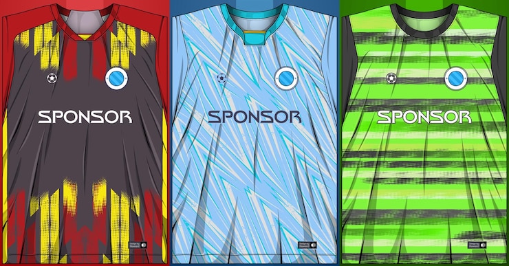 Vector Gratis koleksi kaus olahraga - kit sepak bola untuk sublimasi