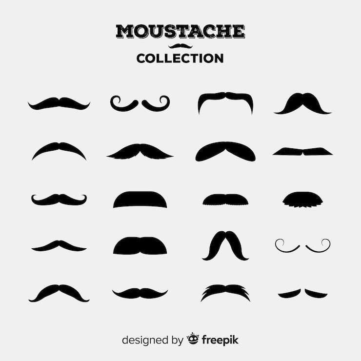 Vector Gratis koleksi kumis orisinal dengan desain datar