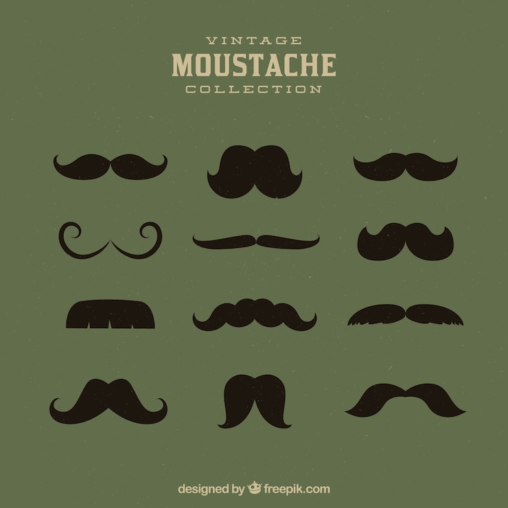 Vector Gratis koleksi kumis vintage