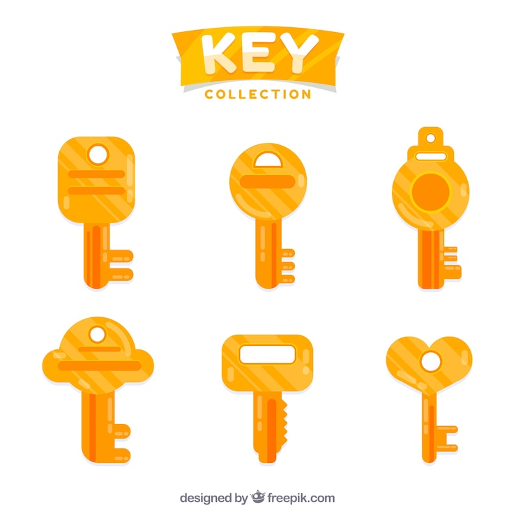 Vector Gratis koleksi kunci datar