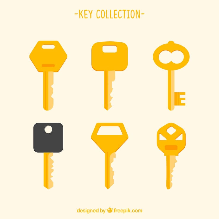 Vector Gratis koleksi kunci modern