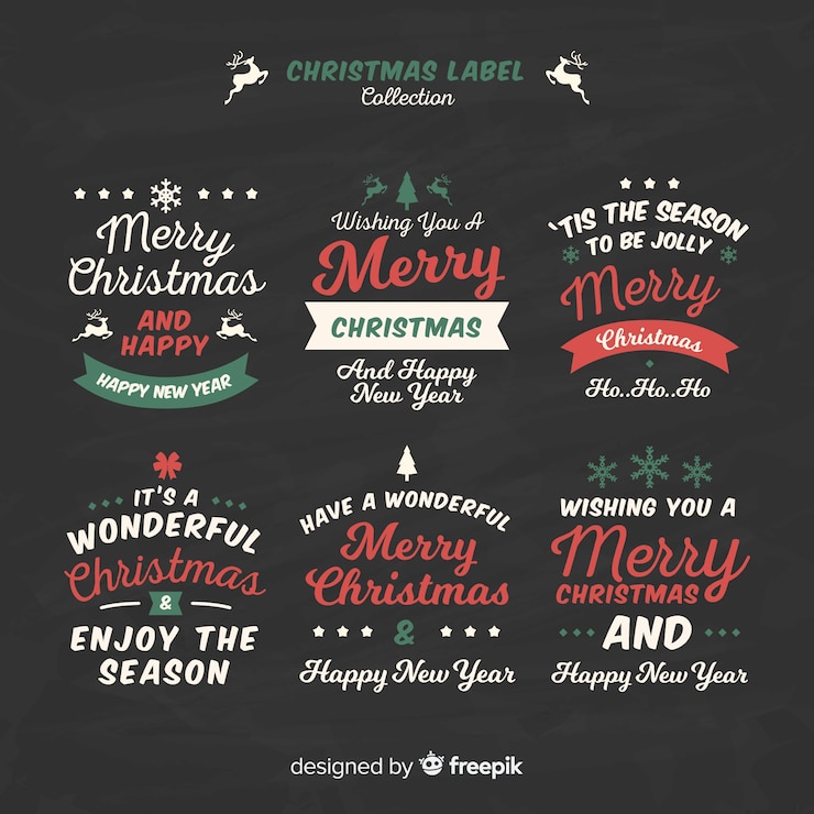 Vector Gratis koleksi label natal