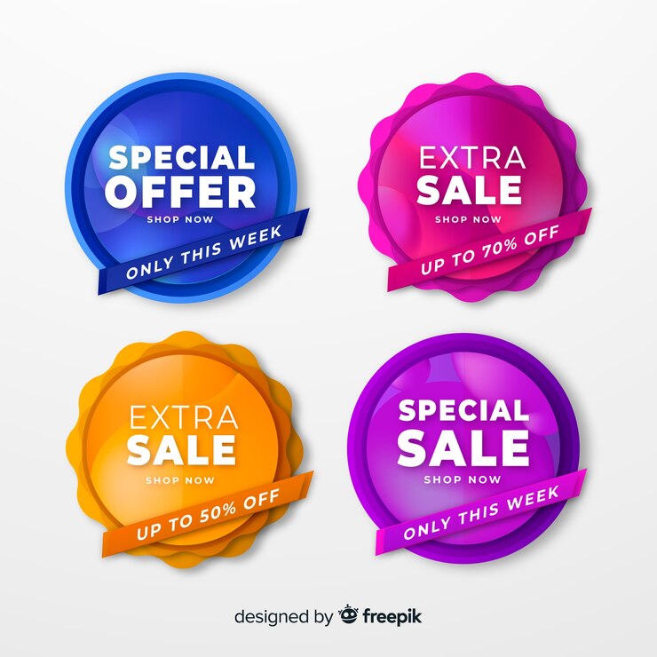 Vector Gratis koleksi label obral desain datar