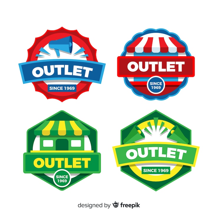 Vector Gratis koleksi label outlet