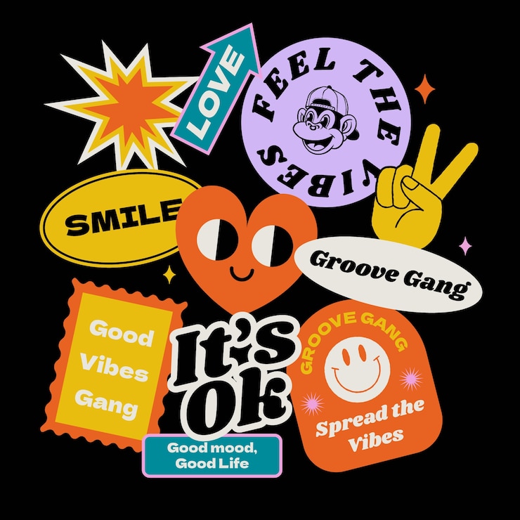 Vector Gratis koleksi label retro digambar tangan
