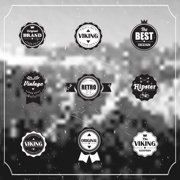 Vector Gratis koleksi label retro