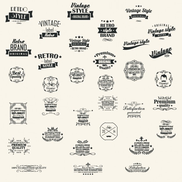 Vector Gratis koleksi label retro