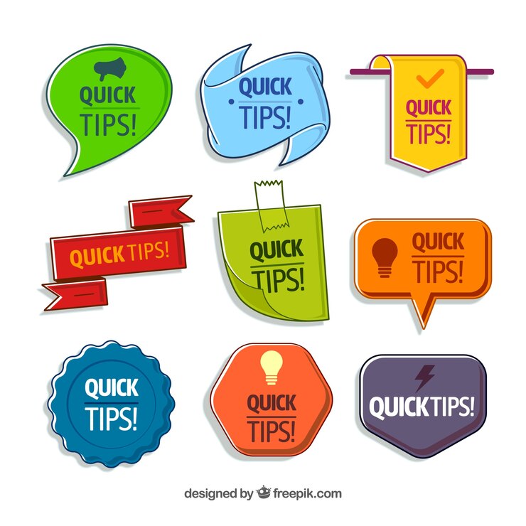 Vector Gratis koleksi label tips modern dengan desain datar