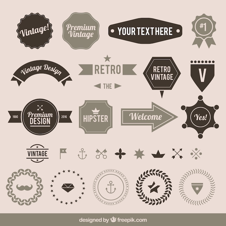 Vector Gratis koleksi label vintage