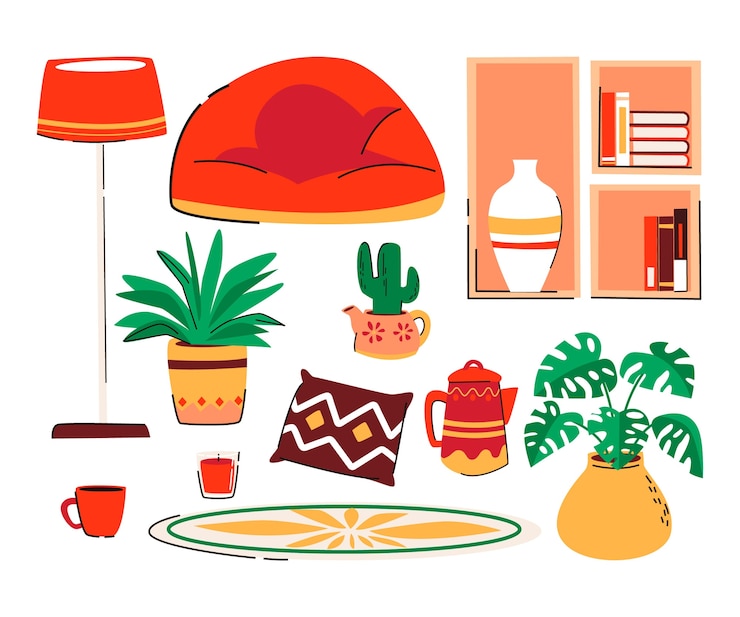 Vector Gratis koleksi lagom digambar tangan