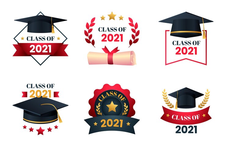 Vector Gratis koleksi lencana gradien kelas 2021