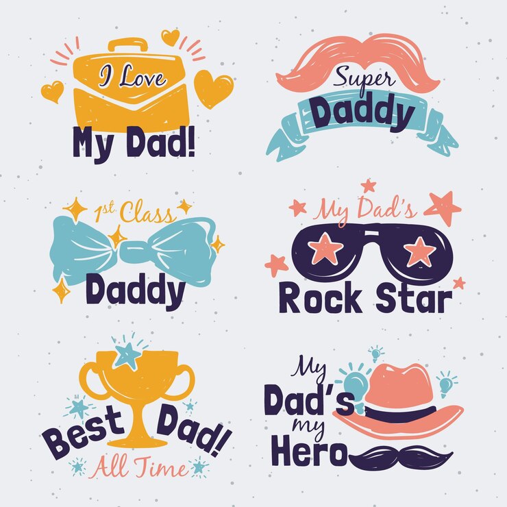 Vector Gratis koleksi lencana hari ayah