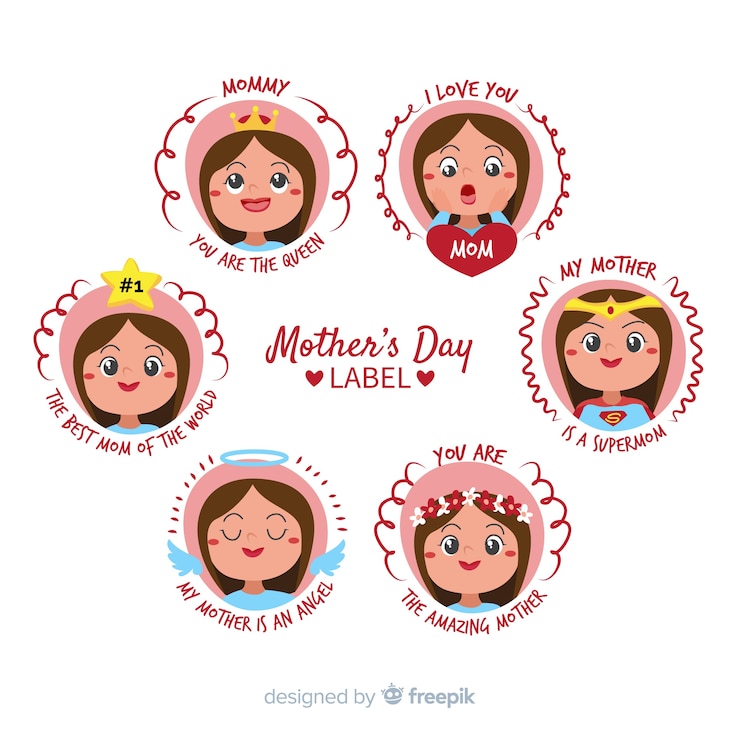 Vector Gratis koleksi lencana hari ibu