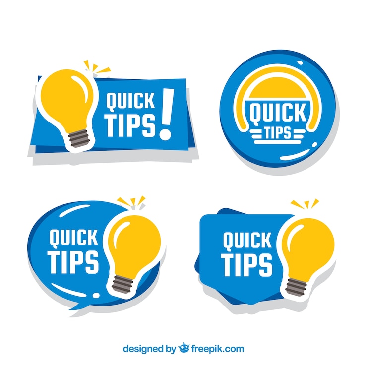 Vector Gratis koleksi lencana tips cepat warna-warni