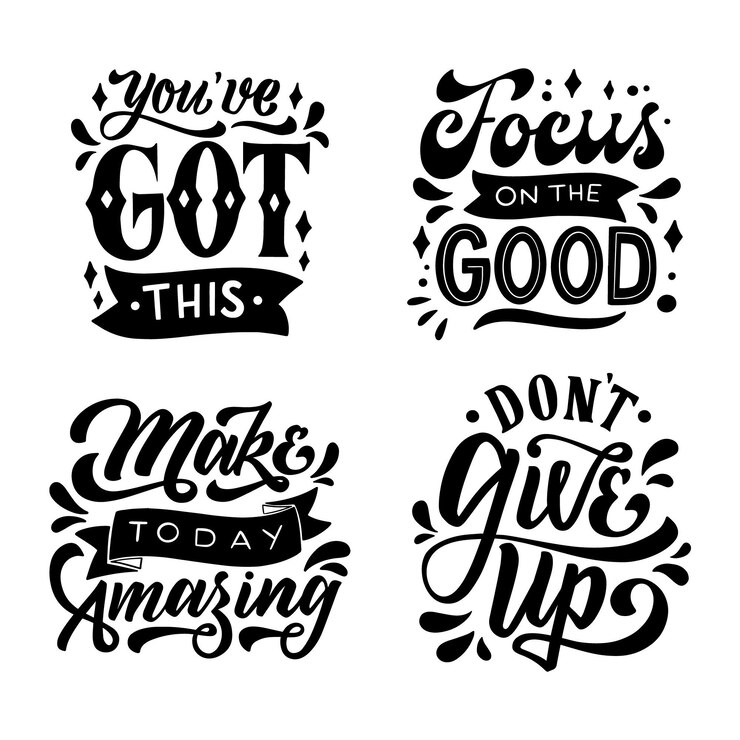 Vector Gratis koleksi lettering positif