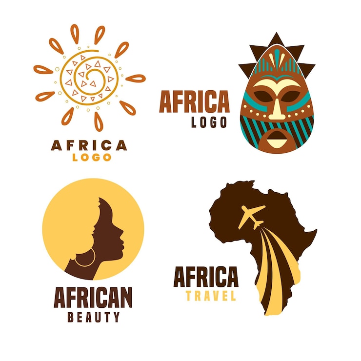 Vector Gratis koleksi logo afrika