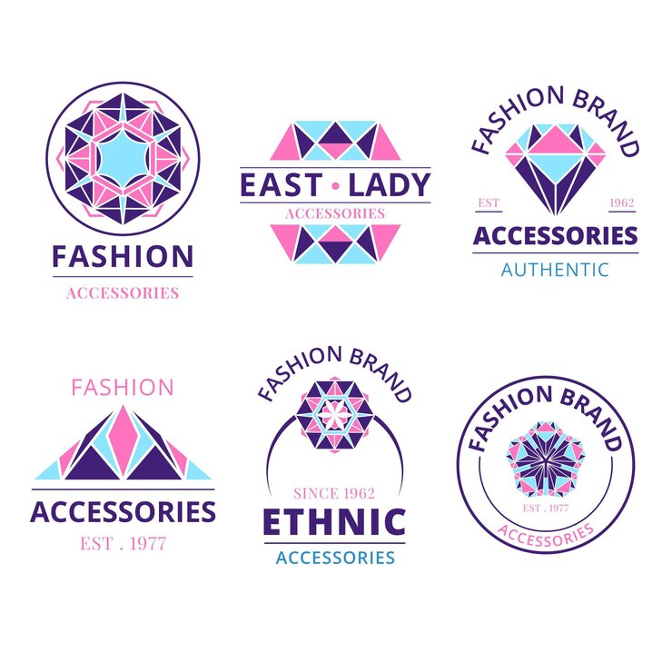 Vector Gratis koleksi logo aksesori fesyen desain datar