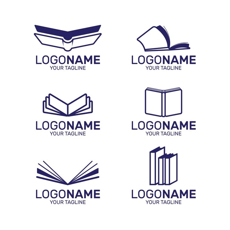 Vector Gratis koleksi logo buku desain datar