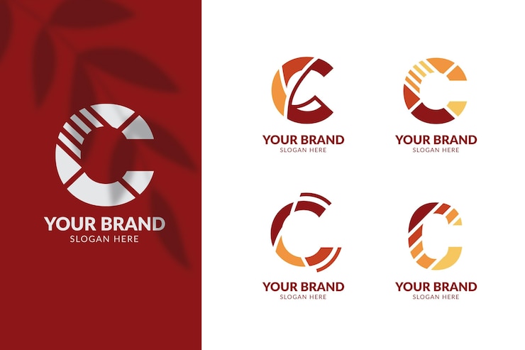 Vector Gratis koleksi logo c desain datar
