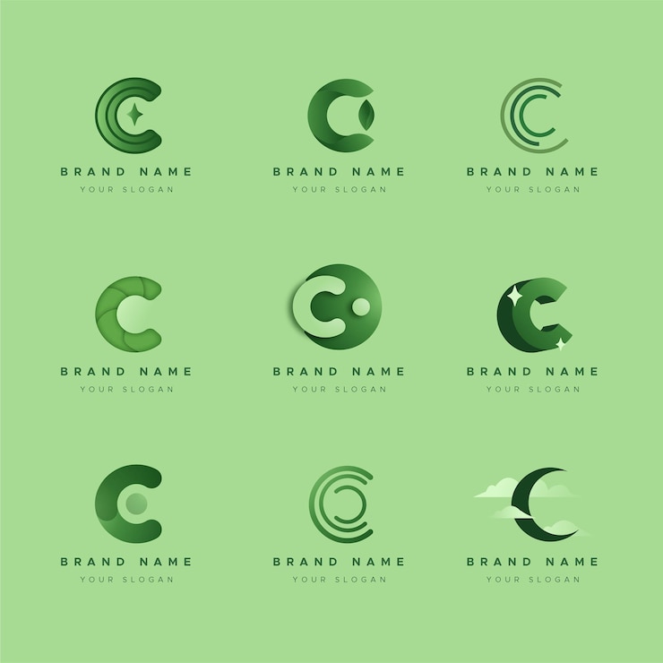 Vector Gratis koleksi logo c desain datar