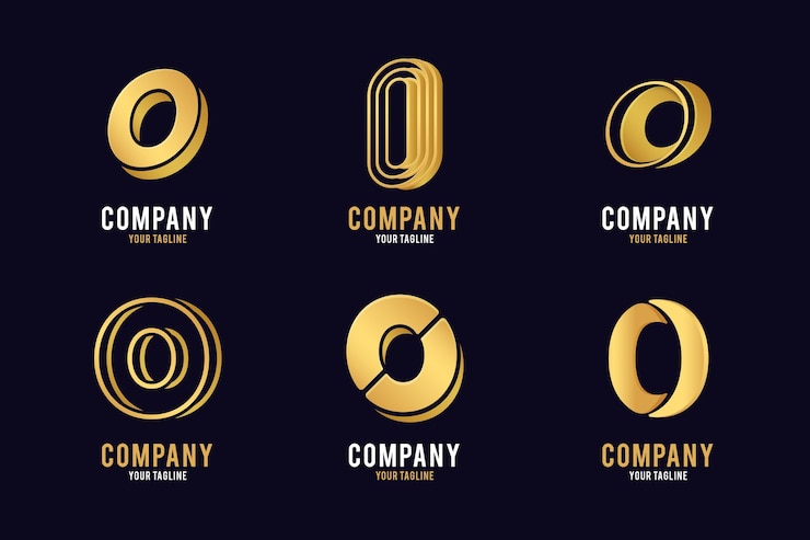 Vector Gratis koleksi logo gradien golden o