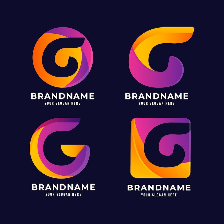 Vector Gratis koleksi logo huruf g gradien